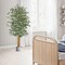 6ft Ficus Tree Artificial Plant with Lifelike Green Leaves and Flexible Branches for Home Decor